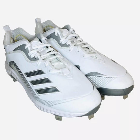 Adidas Icon 6 Bounce Mens Baseball Cleats Cloud White Silver EG7602 Size 14 - Picture 1 of 8